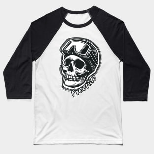 Ski Freeride Skull Unleashed Tee Baseball T-Shirt